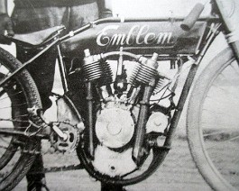 Lee Taylor and teammate George Evans made a clean sweep at the 1911 Springfield, Ohio Labor Day meet winning every event they entered. Emblem cataloged these machines as "semi racers" because they were basically stock motors which were tuned and fitted to short coupled racing frames.  Taylor was killed as a result of injuries he received while racing on July 4th 1916 after colliding with Merkel factory racer Maldwyn Jones. Photo is courtesy of "The American Motorcycle" by Stephen Wright, Vol 1.